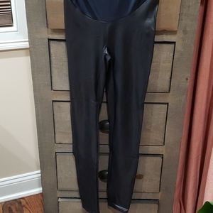 Used Spanx Mama Faux Leather Leggings Maternity
